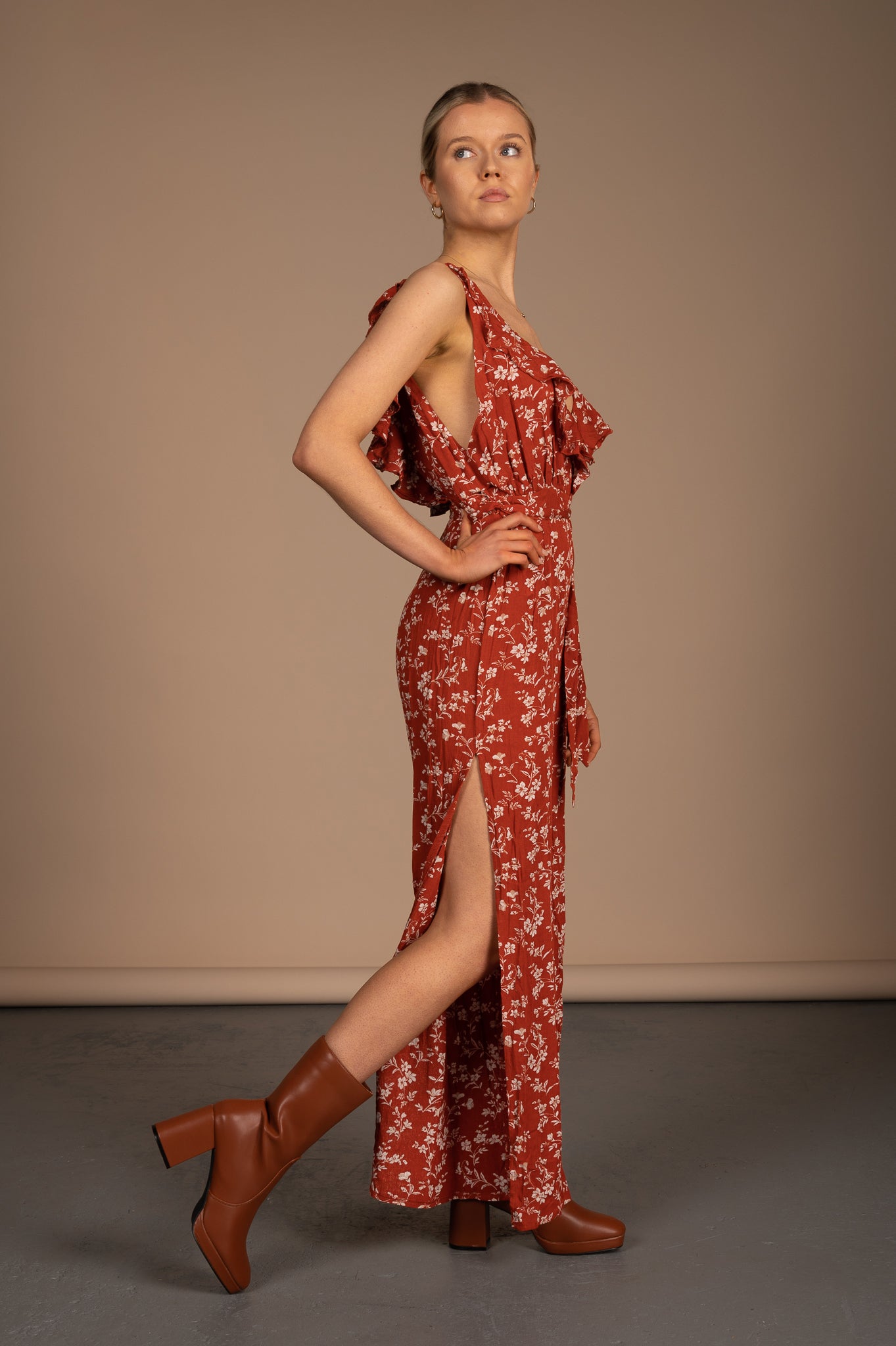 Debbie Dabbie by Angel biba - Orange Floral Jumpsuit