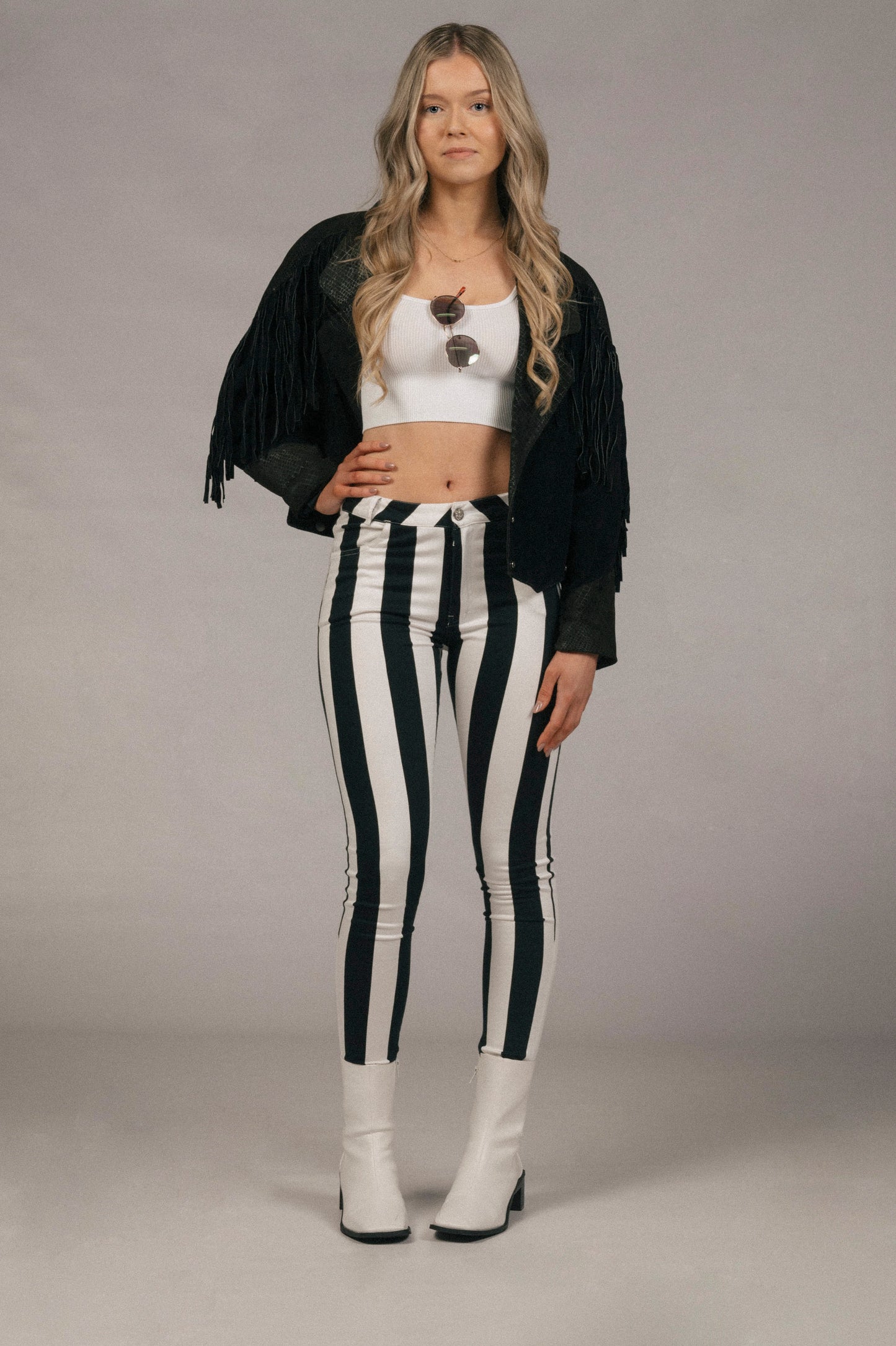 Vintage Fringe Bomber Style Black Suede Jacket