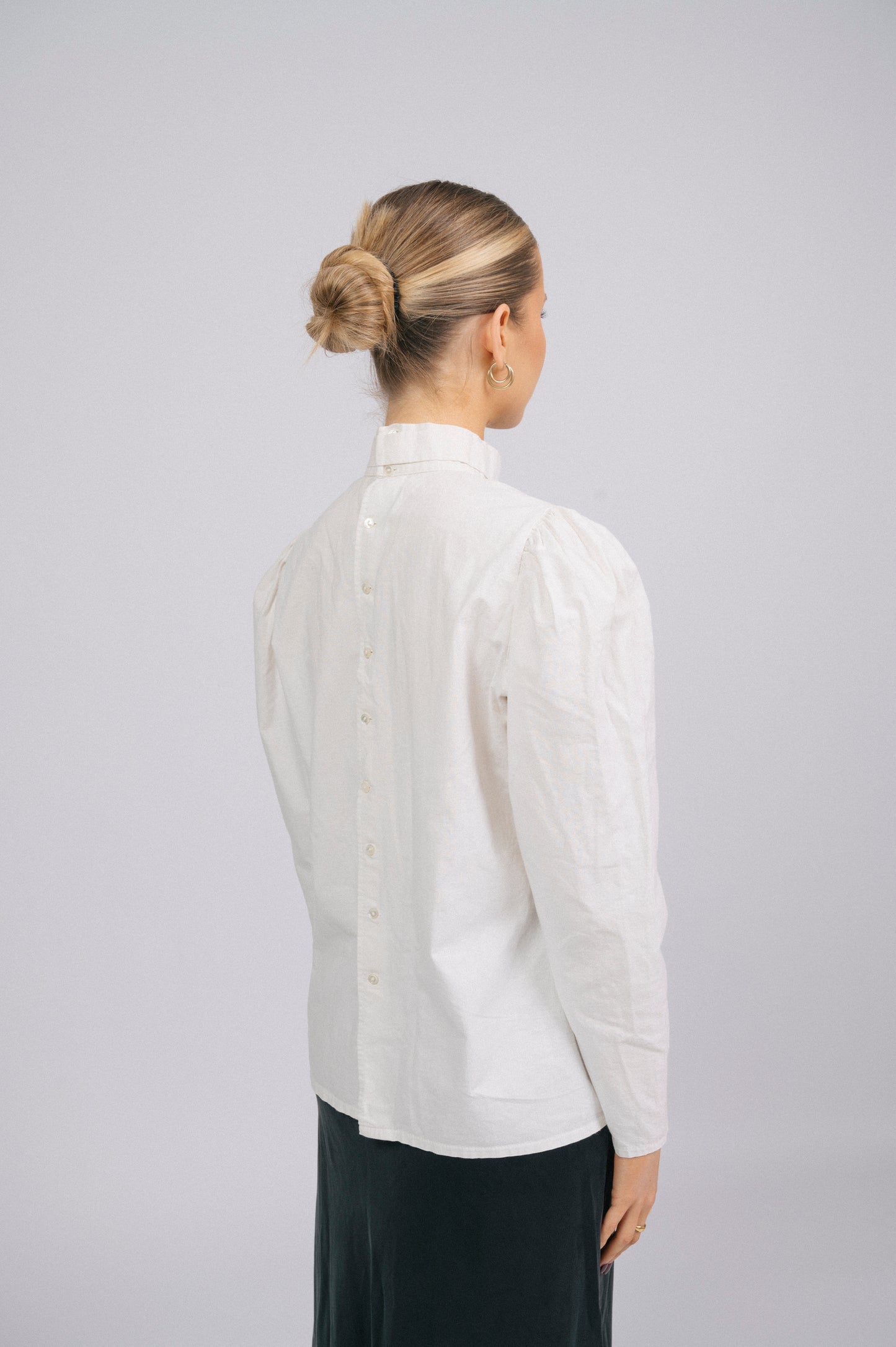Vintage Laura Ashley High Neck Blouse – Off White – Made in Great Britain