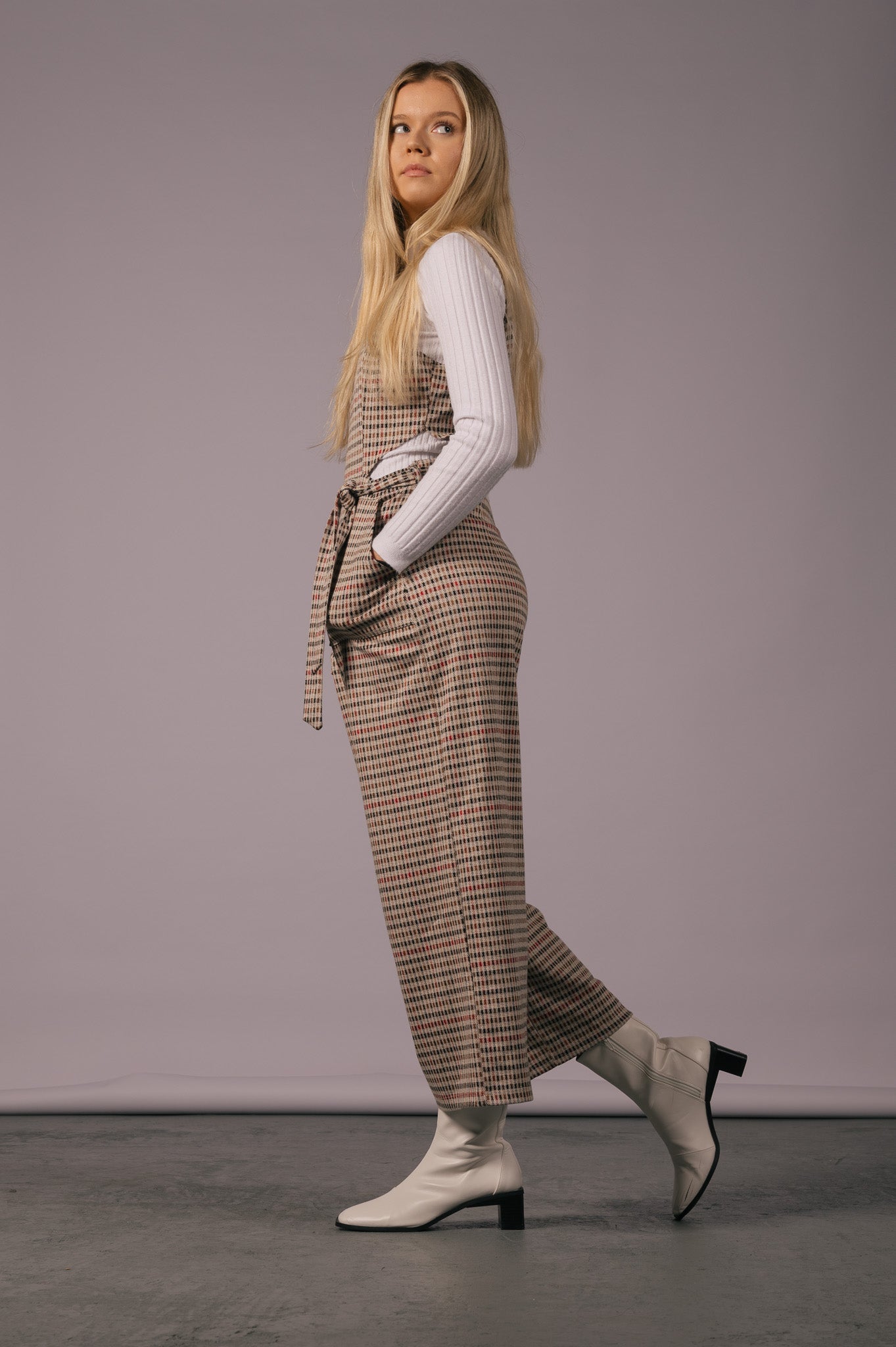 Bershka Checked Overalls with Side Cut Outs