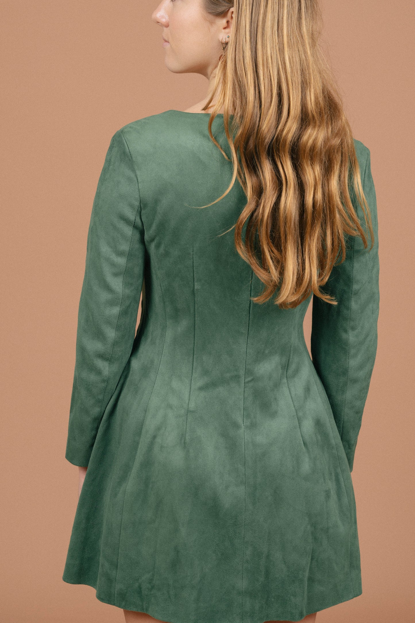 Vintage Velvet Mini Dress (Emerald)