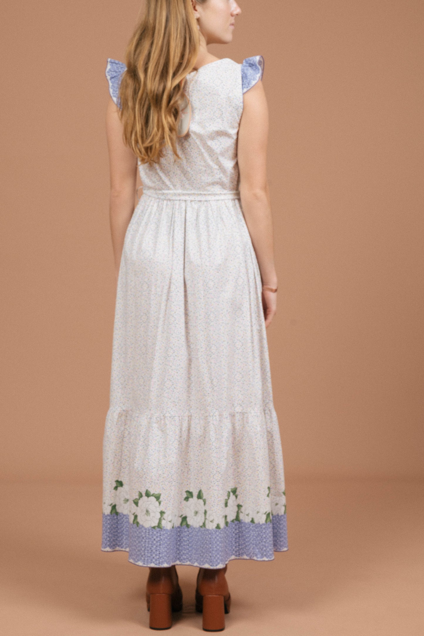 Leona Edmiston Floral/Polkadot Maxi Dress (White/Multi)