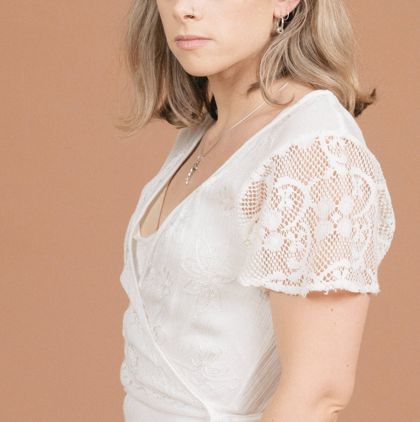 Tree of Life Wrap Dress (White)