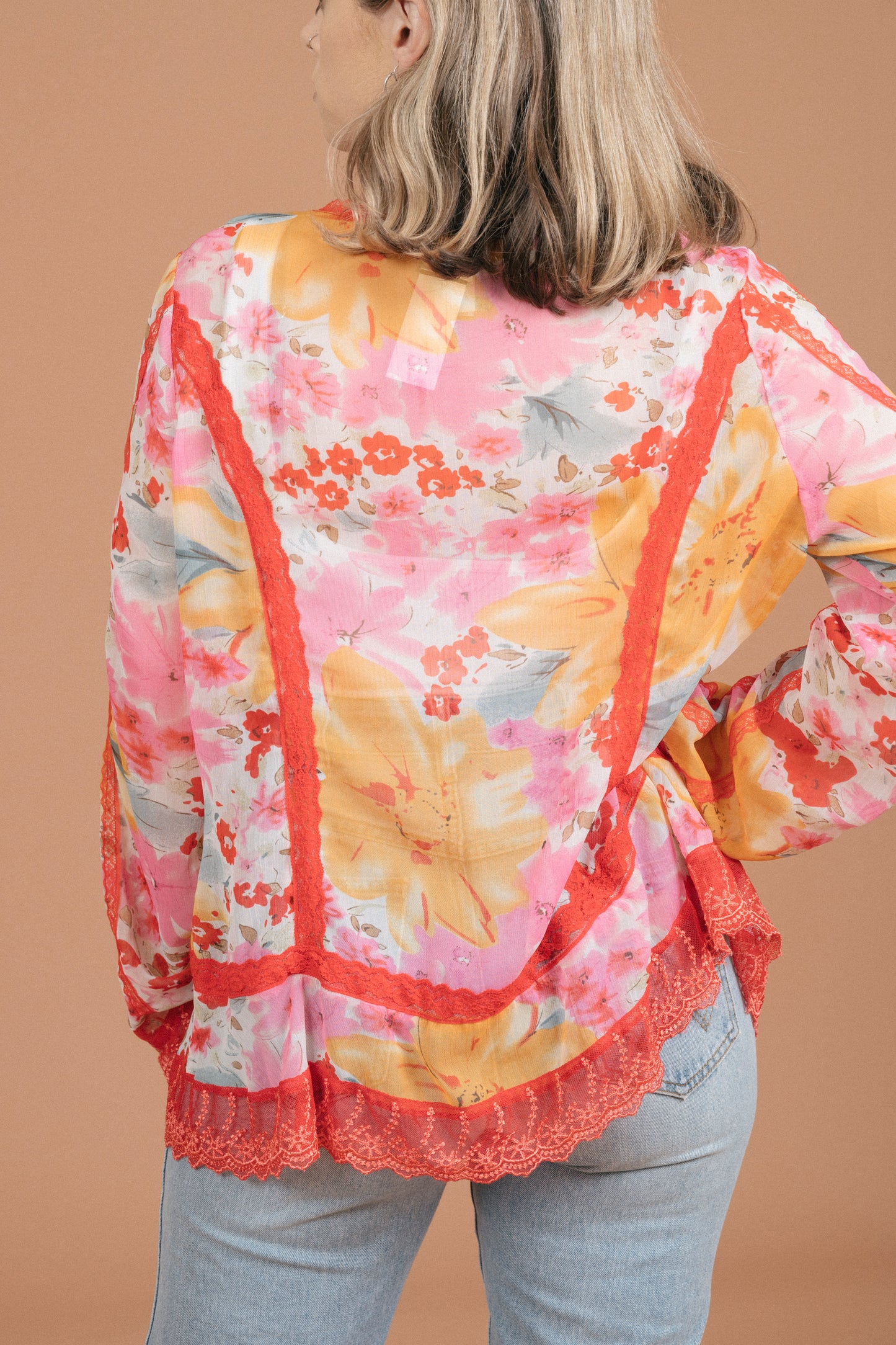 Fanny Lam Sheer Floral Blouse (Multi)