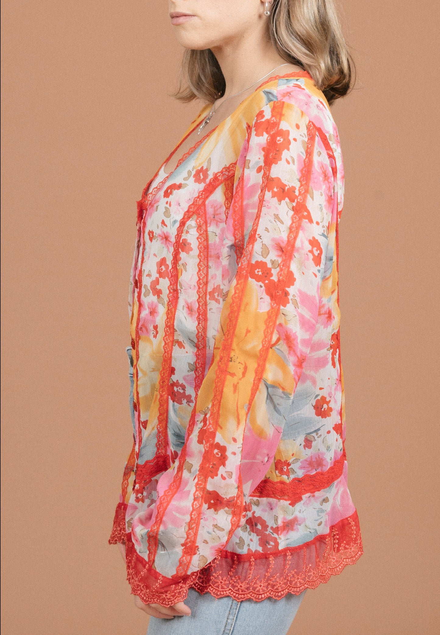 Fanny Lam Sheer Floral Blouse (Multi)