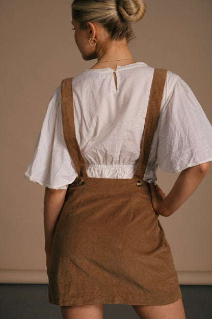Tree of Life - Overall Cord Mini Dress (Brown)