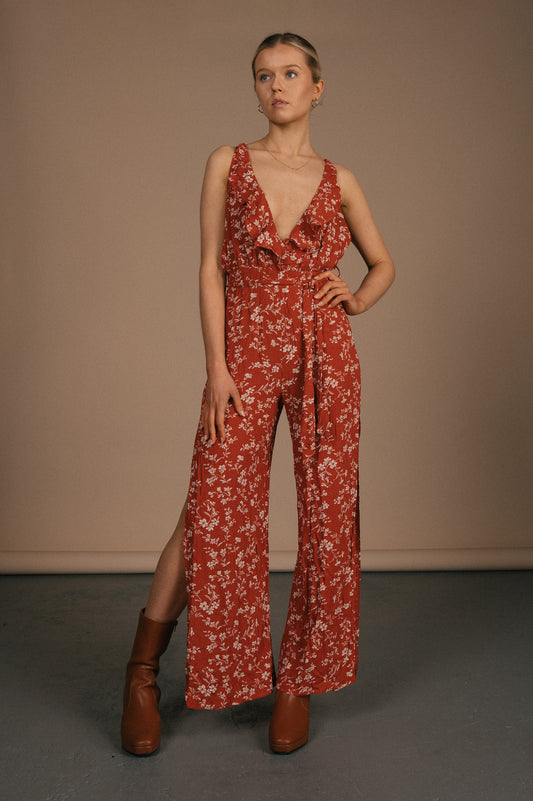 Debbie Dabbie by Angel biba - Orange Floral Jumpsuit
