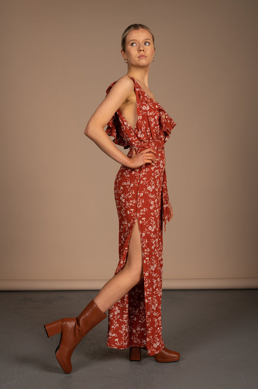 Debbie Dabbie by Angel biba - Orange Floral Jumpsuit