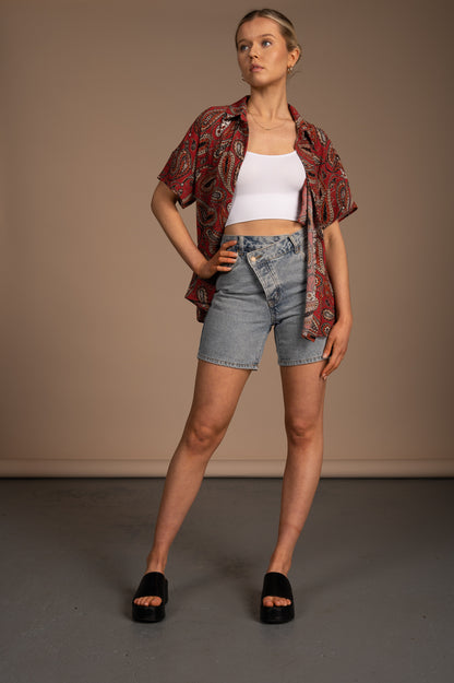 Seed Heritage - Paisley Collard Short Sleeve Shirt