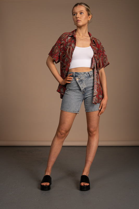 Seed Heritage - Paisley Collard Short Sleeve Shirt