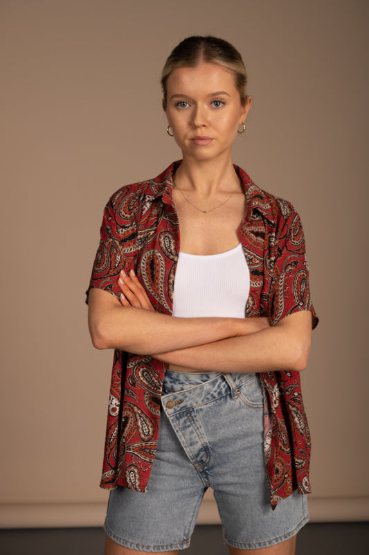 Seed Heritage - Paisley Collard Short Sleeve Shirt