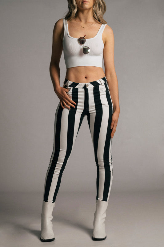 Motel Rocks Black & White Stripped Pants