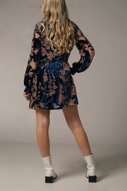 Hansen & Gretel Purple Velvet Floral Dress