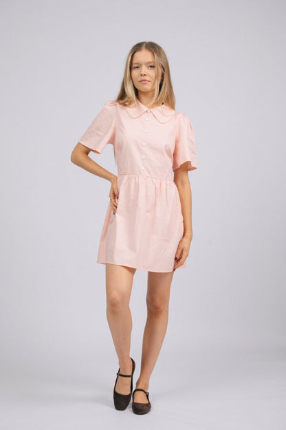 Preloved Baby Pink Mini Dress – Atmos&Here – Peter Pan Collar