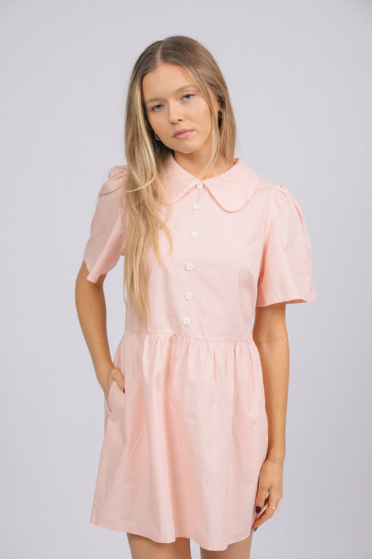 Preloved Baby Pink Mini Dress – Atmos&Here – Peter Pan Collar