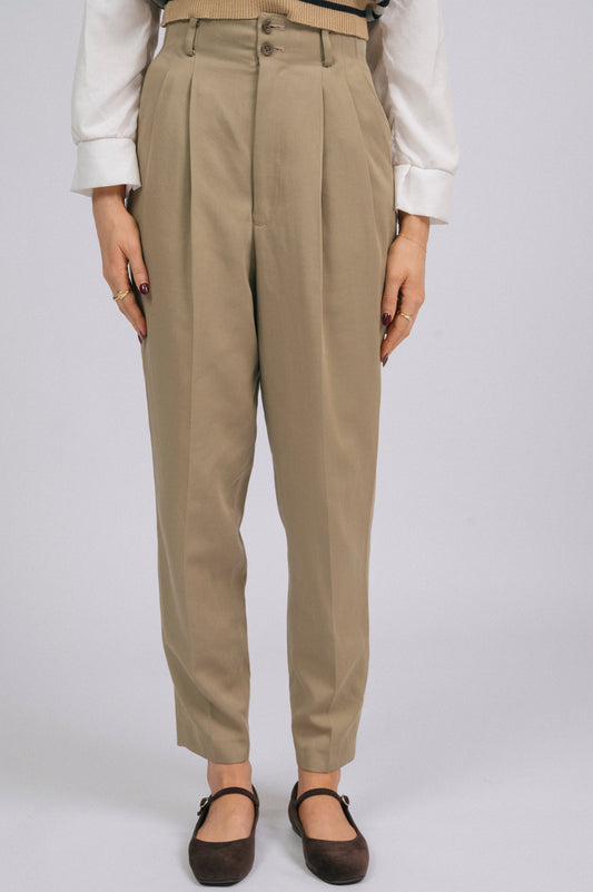 Preloved Manumina Tokyo Tailored High-Waisted Pants – Khaki Green