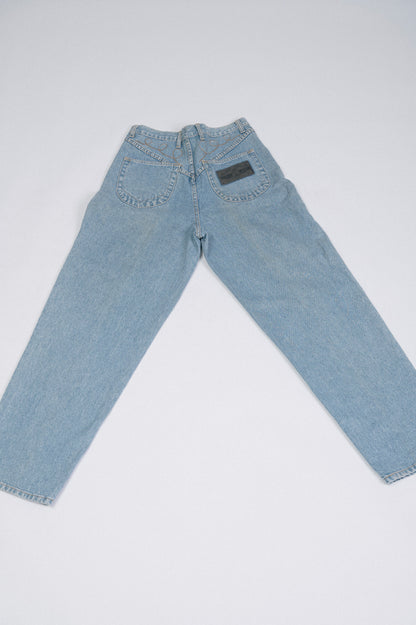 Vintage WestCo Light Denim Wash Straight Leg Jeans - Embroidered Detail