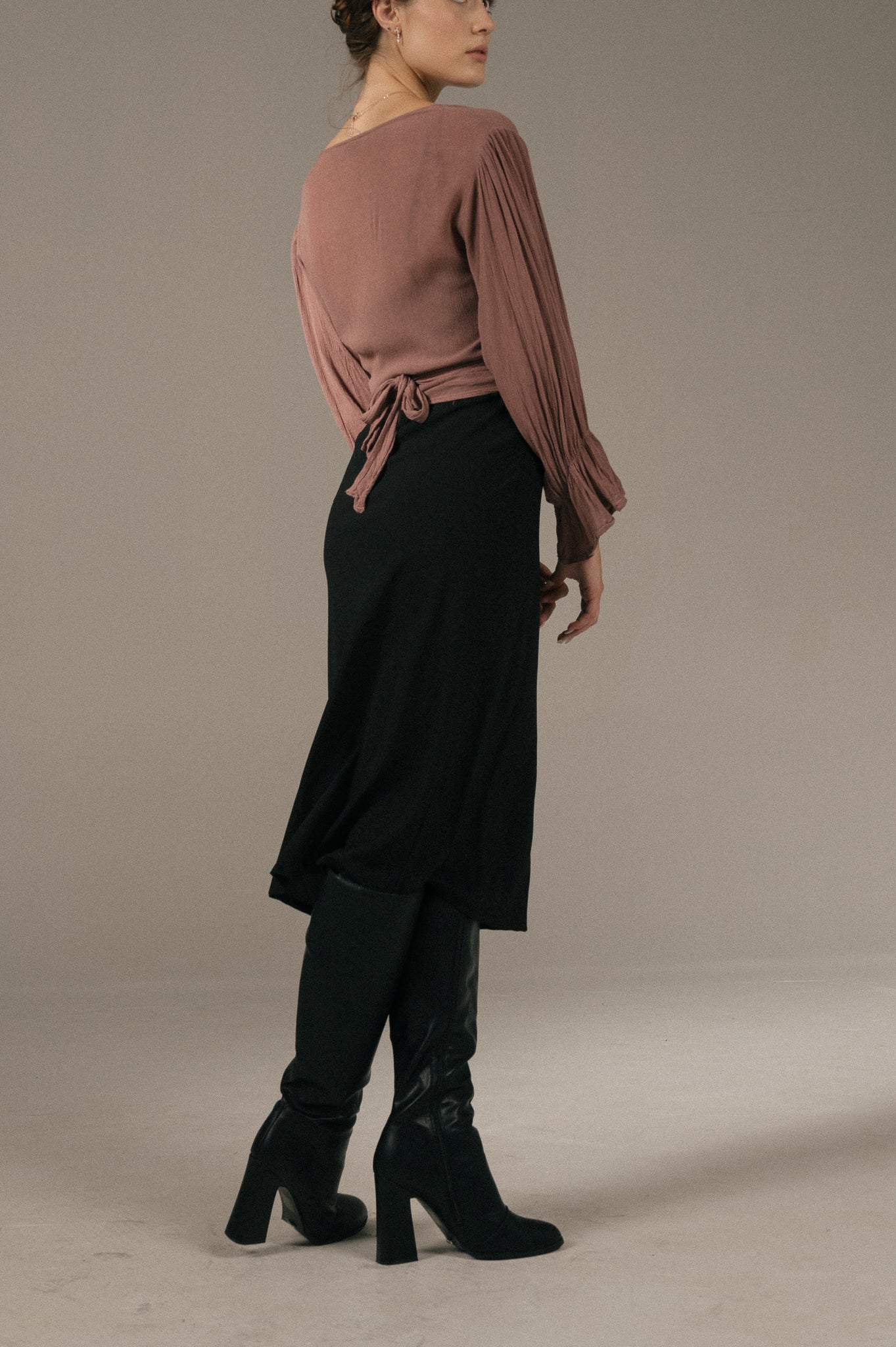 Tree of Life - Long Sleeved Wrap Around Blouse (Purple)