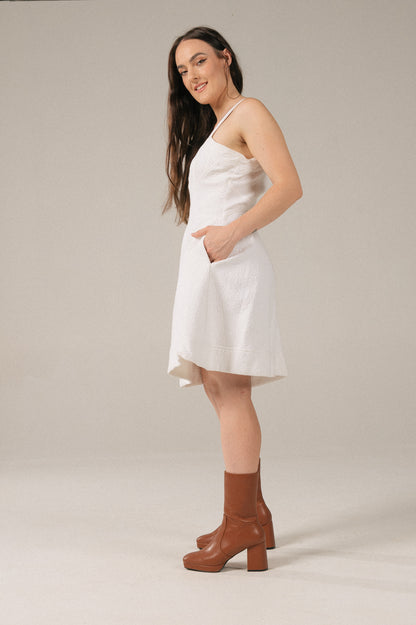 Country Road - Jacquard Bustier Mini Dress (White)