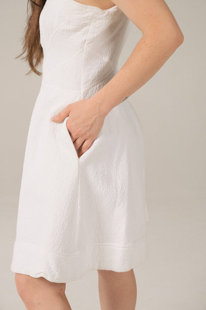 Country Road - Jacquard Bustier Mini Dress (White)