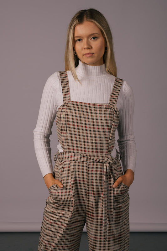Bershka Checked Overalls with Side Cut Outs