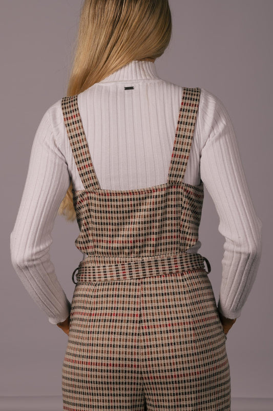 Bershka Checked Overalls with Side Cut Outs