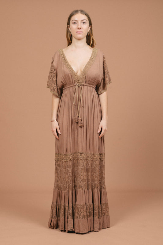 Tree of Life Maxi Dress (Mocha)