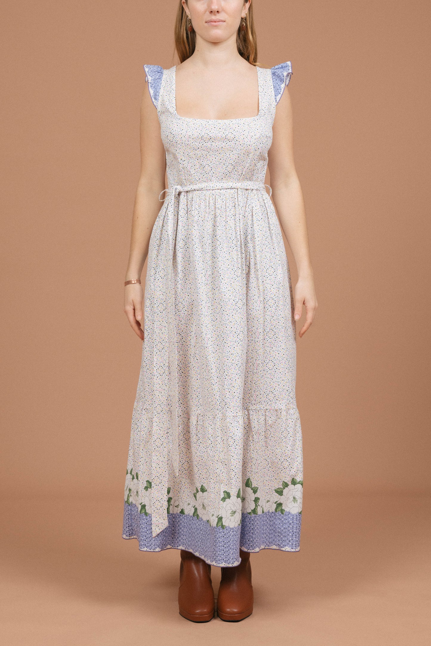 Leona Edmiston Floral/Polkadot Maxi Dress (White/Multi)