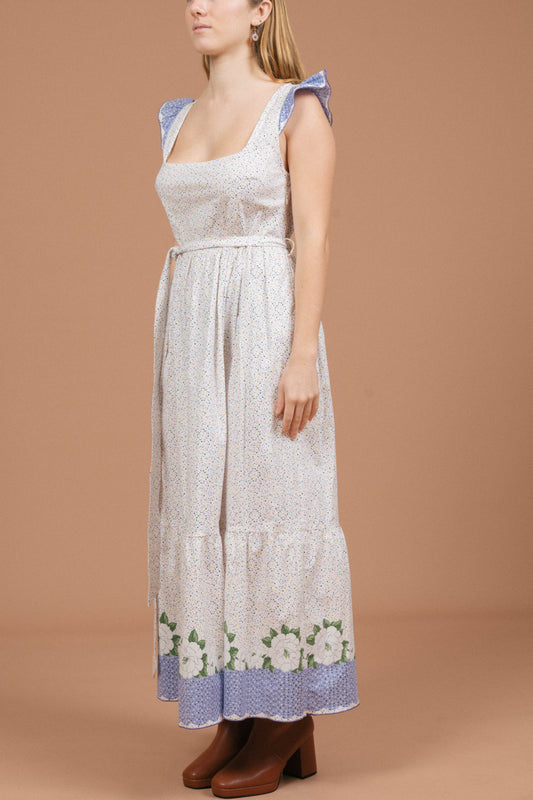 Leona Edmiston Floral/Polkadot Maxi Dress (White/Multi)
